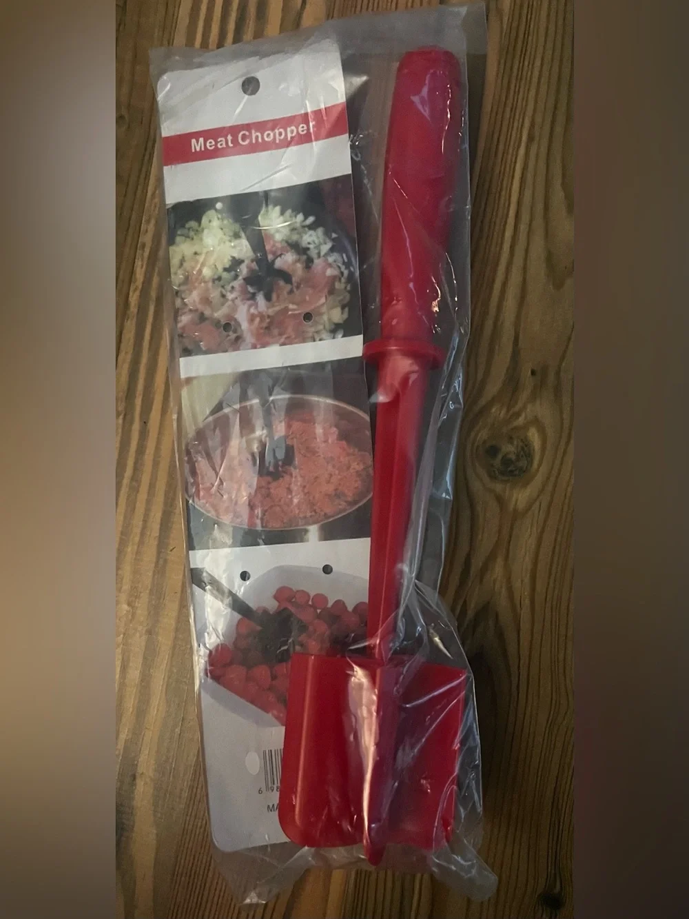 Red Meat Chopper Kitchen Tool with Comfortable Grip